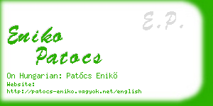 eniko patocs business card